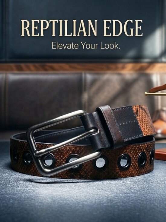 ♥️FATHER\'S DAY! Via Spiga Textured Leather Belt Brown Luxe Men\'s NEW - S main image 14